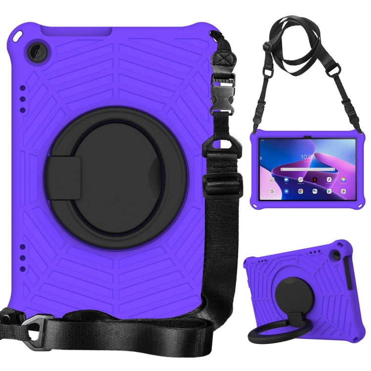 Silicone protective tablet case with shoulder strap for Lenovo Tab M10 3rd Gen, purple