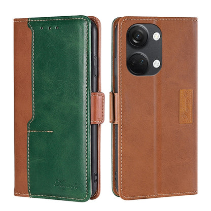 Light brown and green leather phone case with side buckle, flip cover, card holder