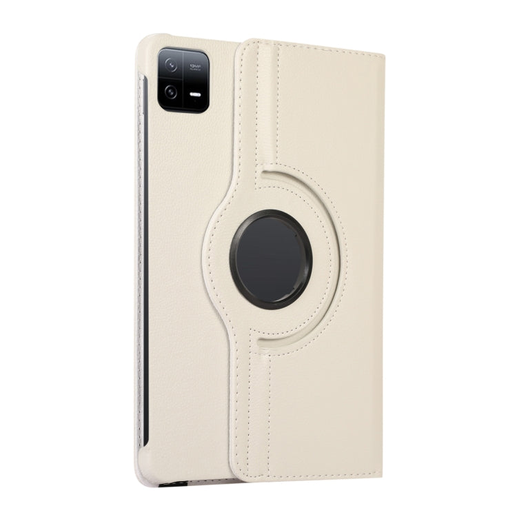 360 Degree Rotation Litchi Texture Leather Tablet Case, For Xiaomi Pad 6 / Pad 6 Pro