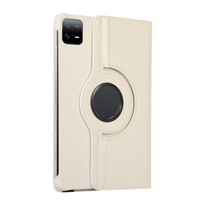 360 Degree Rotation Litchi Texture Leather Tablet Case, For Xiaomi Pad 6 / Pad 6 Pro