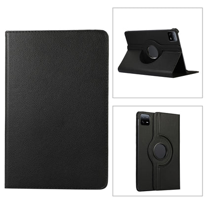 360 Degree Rotation Litchi Texture Leather Tablet Case, For Xiaomi Pad 6 / Pad 6 Pro