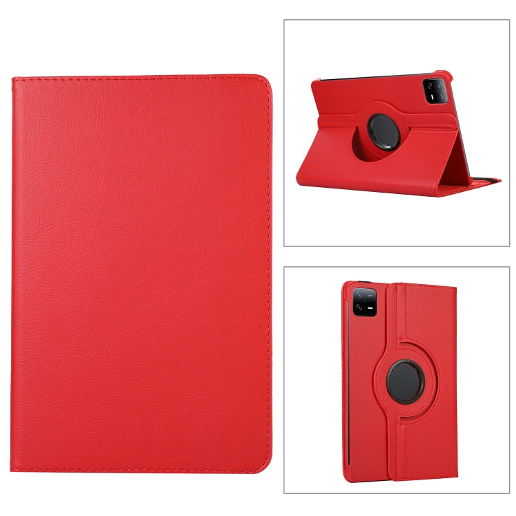 360 Degree Rotation Litchi Texture Leather Tablet Case, For Xiaomi Pad 6 / Pad 6 Pro