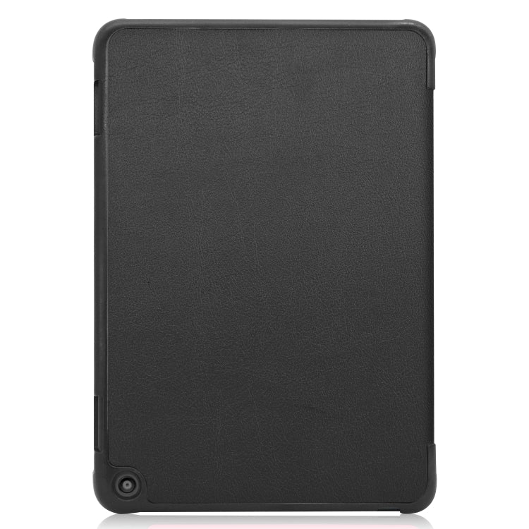 Black leather tablet case back cover with corner openings
