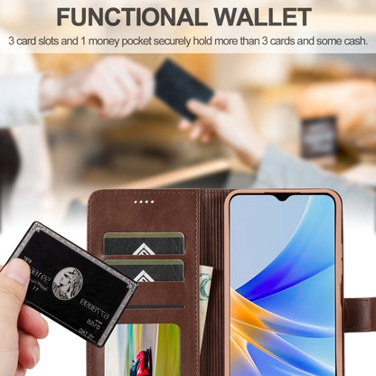 Brown flip leather wallet phone case with card slots and side card holder