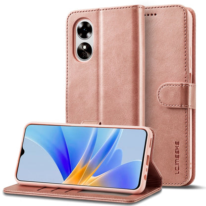 Rose gold flip leather wallet phone case with card slot and angled stand