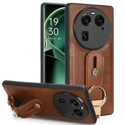 Wristband Leather Back Phone Case, For OPPO Find N3 / OnePlus Open, For OPPO Find N2, For OPPO Find N, For OPPO Find X6 5G, For OPPO Find X6 Pro 5G, For Realme C55