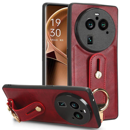 Wristband Leather Back Phone Case, For OPPO Find N3 / OnePlus Open, For OPPO Find N2, For OPPO Find N, For OPPO Find X6 5G, For OPPO Find X6 Pro 5G, For Realme C55