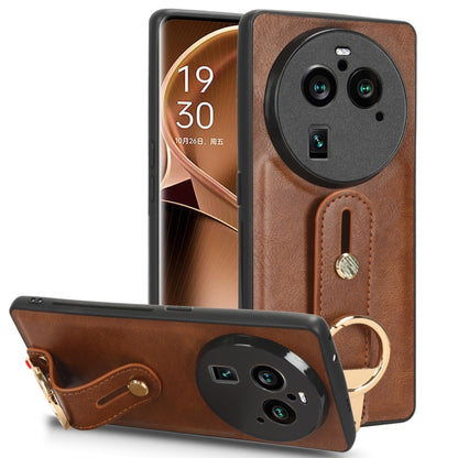 Wristband Leather Back Phone Case, For OPPO Find N3 / OnePlus Open, For OPPO Find N2, For OPPO Find N, For OPPO Find X6 5G, For OPPO Find X6 Pro 5G, For Realme C55