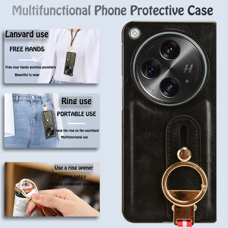 Wristband Leather Back Phone Case, For OPPO Find N3 / OnePlus Open, For OPPO Find N2, For OPPO Find N, For OPPO Find X6 5G, For OPPO Find X6 Pro 5G, For Realme C55
