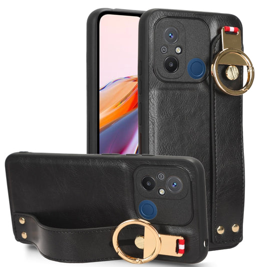 Wristband Leather Back Phone Case, For Xiaomi Redmi 12C / Poco C55, For Xiaomi Redmi K60 / K60 Pro