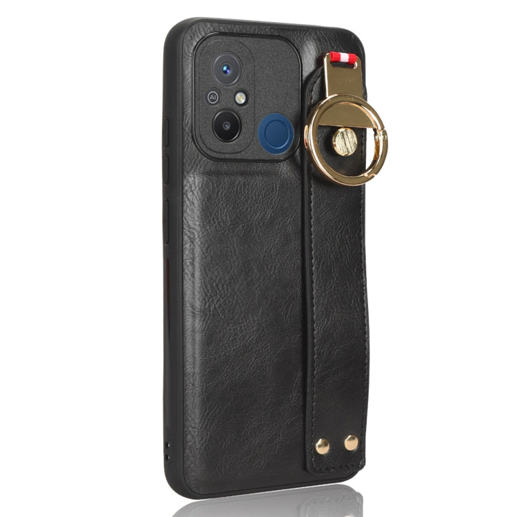 Wristband Leather Back Phone Case, For Xiaomi Redmi 12C / Poco C55, For Xiaomi Redmi K60 / K60 Pro