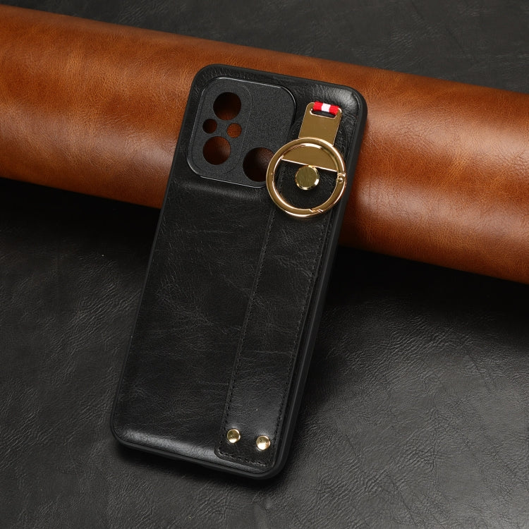 Wristband Leather Back Phone Case, For Xiaomi Redmi 12C / Poco C55, For Xiaomi Redmi K60 / K60 Pro