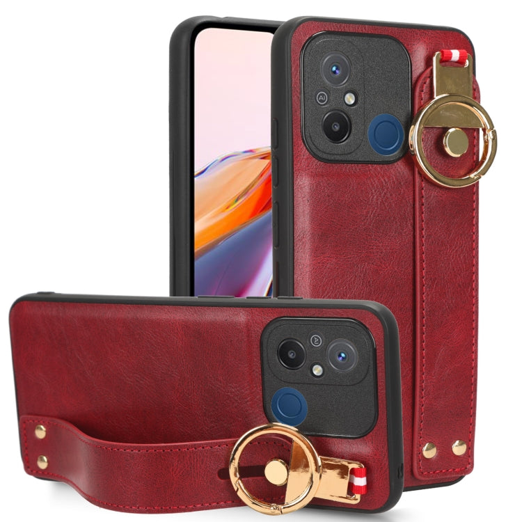 Wristband Leather Back Phone Case, For Xiaomi Redmi 12C / Poco C55, For Xiaomi Redmi K60 / K60 Pro