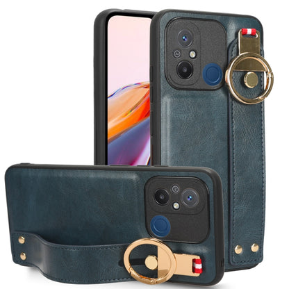 Wristband Leather Back Phone Case, For Xiaomi Redmi 12C / Poco C55, For Xiaomi Redmi K60 / K60 Pro