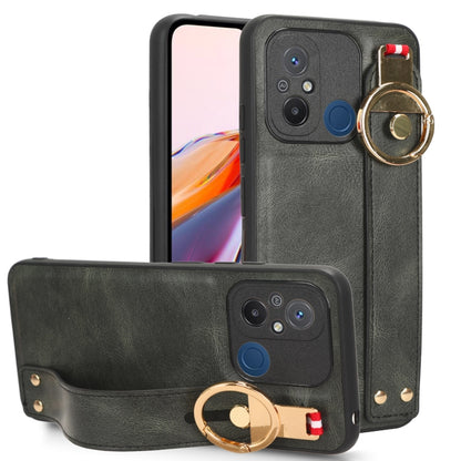 Wristband Leather Back Phone Case, For Xiaomi Redmi 12C / Poco C55, For Xiaomi Redmi K60 / K60 Pro