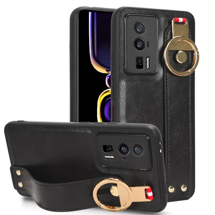 Wristband Leather Back Phone Case, For Xiaomi Redmi 12C / Poco C55, For Xiaomi Redmi K60 / K60 Pro