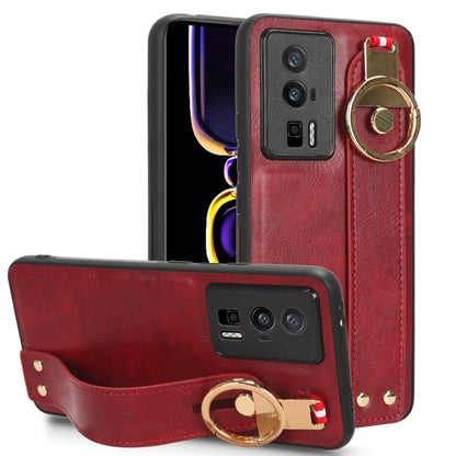 Wristband Leather Back Phone Case, For Xiaomi Redmi 12C / Poco C55, For Xiaomi Redmi K60 / K60 Pro