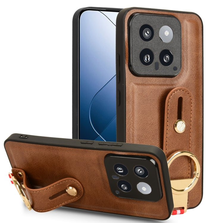 Wristband Leather Back Phone Case, For Xiaomi Poco M6 Pro 4G, For Xiaomi Redmi Note 13 Pro 4G, For Xiaomi Redmi A3, For Xiaomi Poco X6 Pro/Redmi K70E, For Xiaomi 14 Ultra, For Xiaomi Redmi 13C 4G/Poco C65, For Xiaomi 14 Pro, For Xiaomi 14              ...