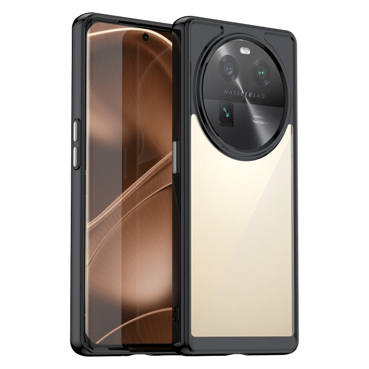 Protective phone case with black TPU edges and transparent back for OPPO Find X6 5G