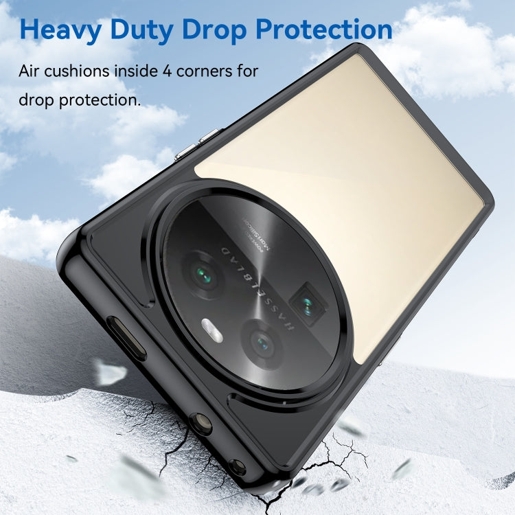 Black heavy-duty phone case with circular camera lens cover and shock-resistant corners