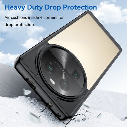 Black heavy-duty phone case with circular camera lens cover and shock-resistant corners