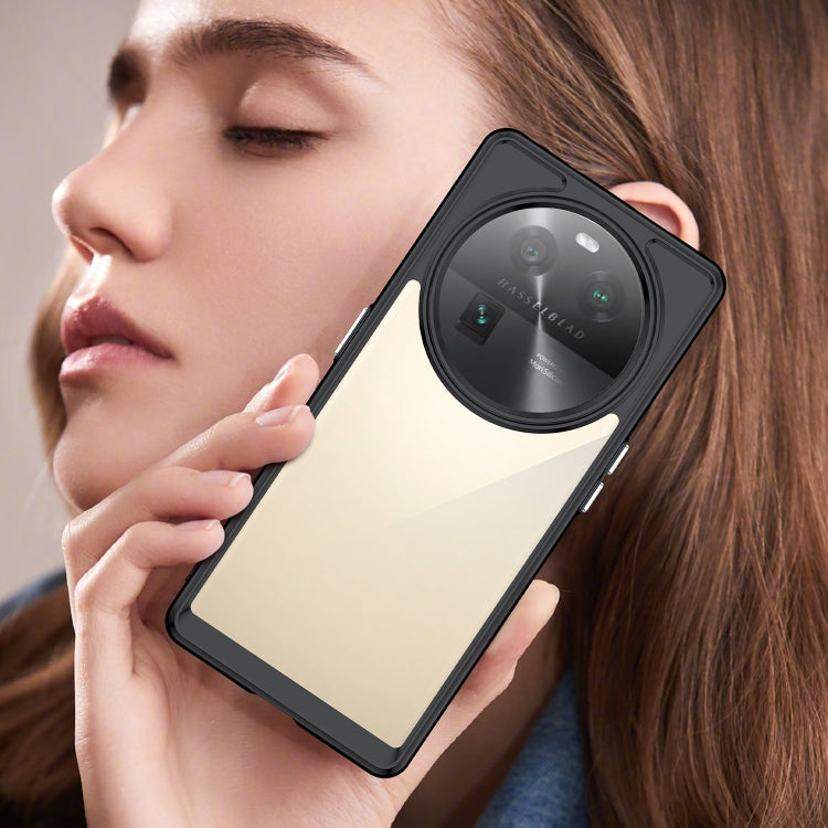 Black protective phone case with circular camera module window and cutouts for buttons