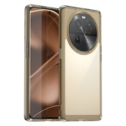 Clear transparent grey phone case with circular camera lens cover for OPPO Find X6 5G