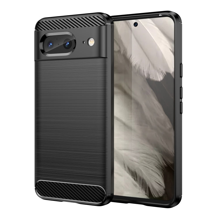 Black carbon fiber textured TPU phone case with camera cutout and raised edge
