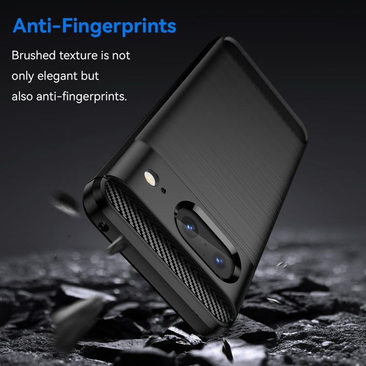 Dark TPU phone case with brushed carbon-fiber texture and camera module cutout