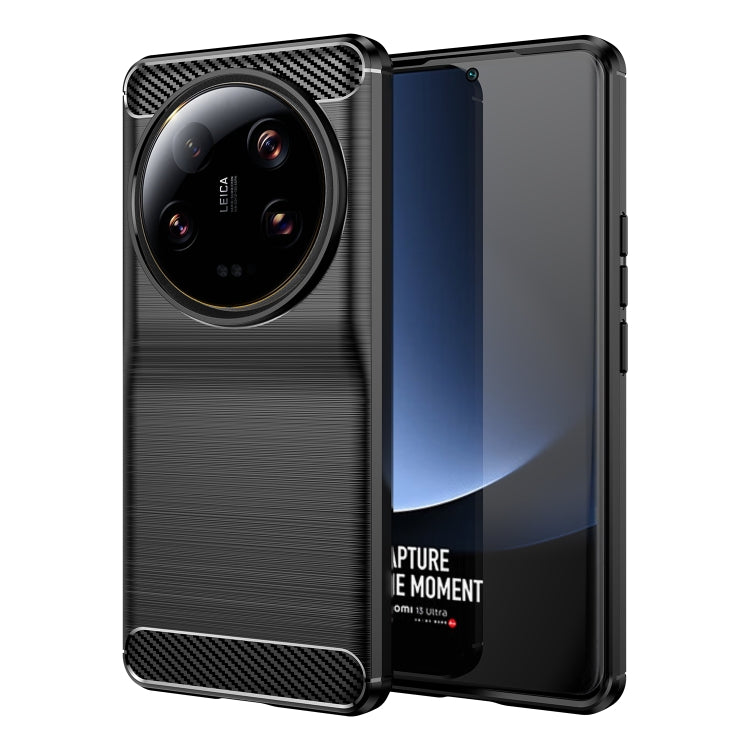Black carbon fiber textured TPU phone case with large camera cutout and open front