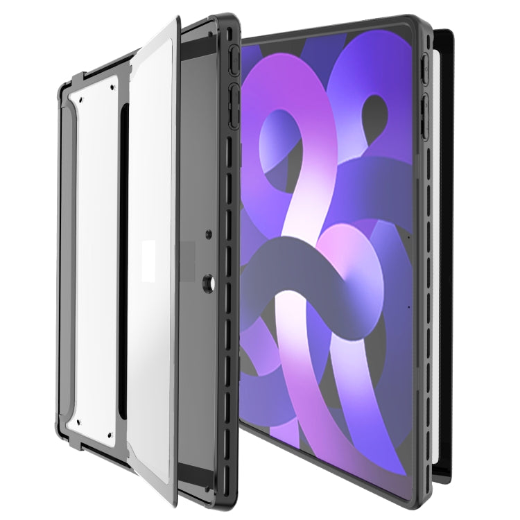 Shockproof tablet case opened, showing hard cover and dark gray frame