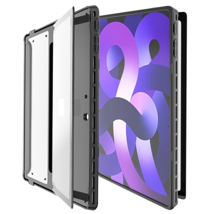 Shockproof tablet case opened, showing hard cover and dark gray frame