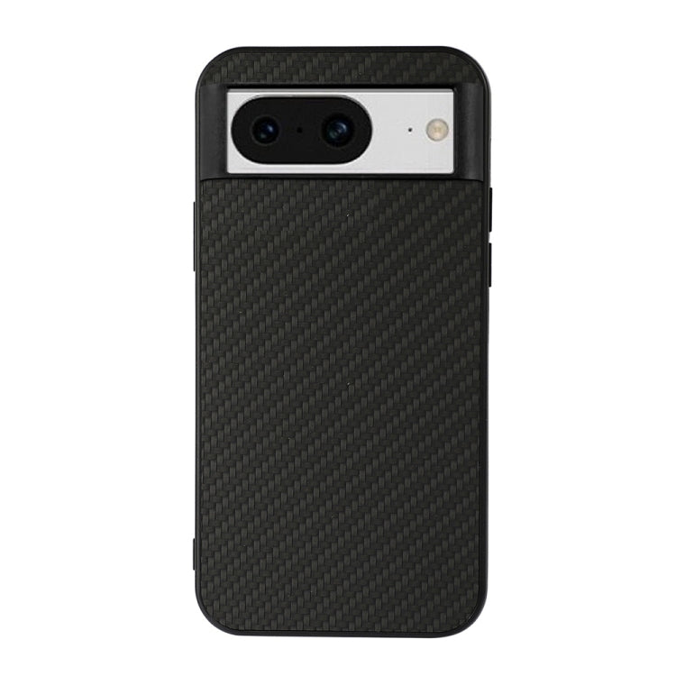 Black carbon fiber texture PU phone case with camera cutout and slim side rails.