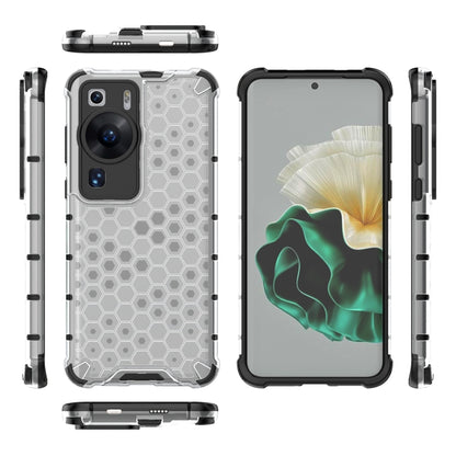 Honeycomb phone case, white hex texture with raised corners and side button covers