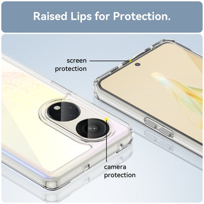 Clear phone case with raised screen and camera protection edges