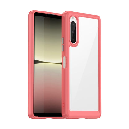 Transparent pink acrylic TPU phone case with camera cutout and button covers