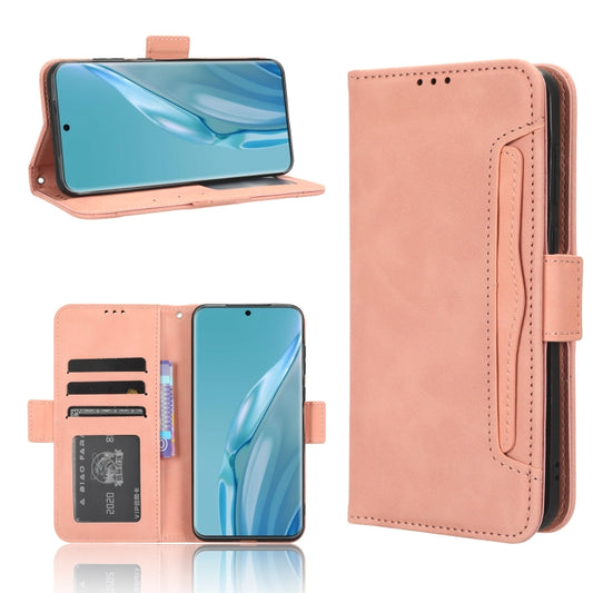 Pink leather phone case with flip stand and card slots
