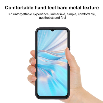 Black TPU phone case held in hand with open front for display