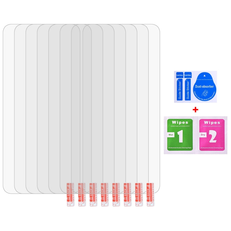Tempered glass screen protector sheets (10 pack) with cleaning wipes for phone