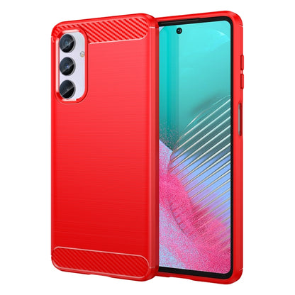 Red carbon fiber textured TPU case with camera cutout and button cutouts
