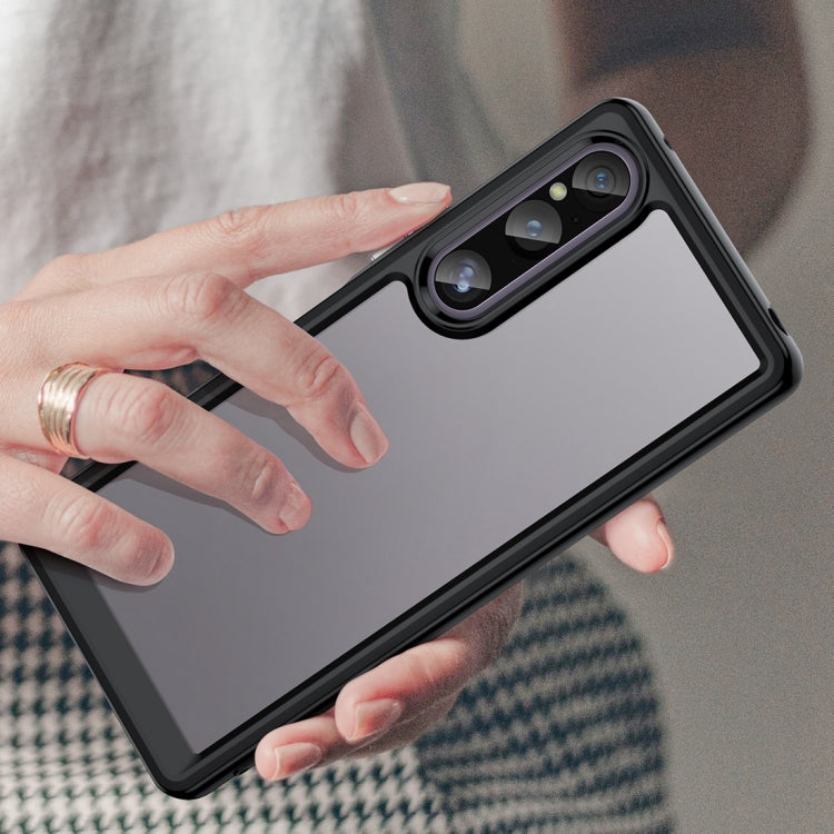 Black phone case with grippy corners and camera module cutout