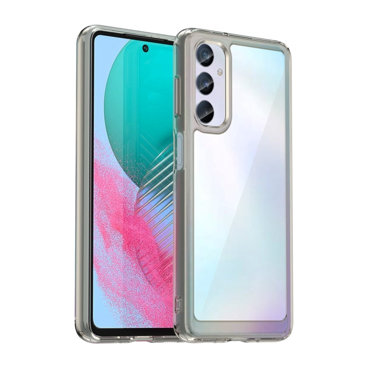 Clear transparent phone case with silver frame and dual camera protection