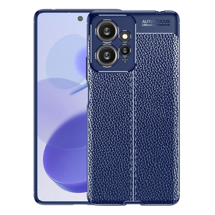 Blue textured TPU phone case with raised camera ring and precise cutouts
