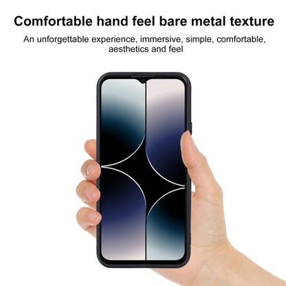Black TPU phone case with slim fit, camera cutout, and hand-held front view