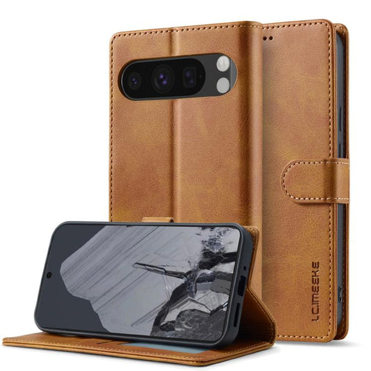 Brown calf-texture flip leather phone case with folio stand for mobile