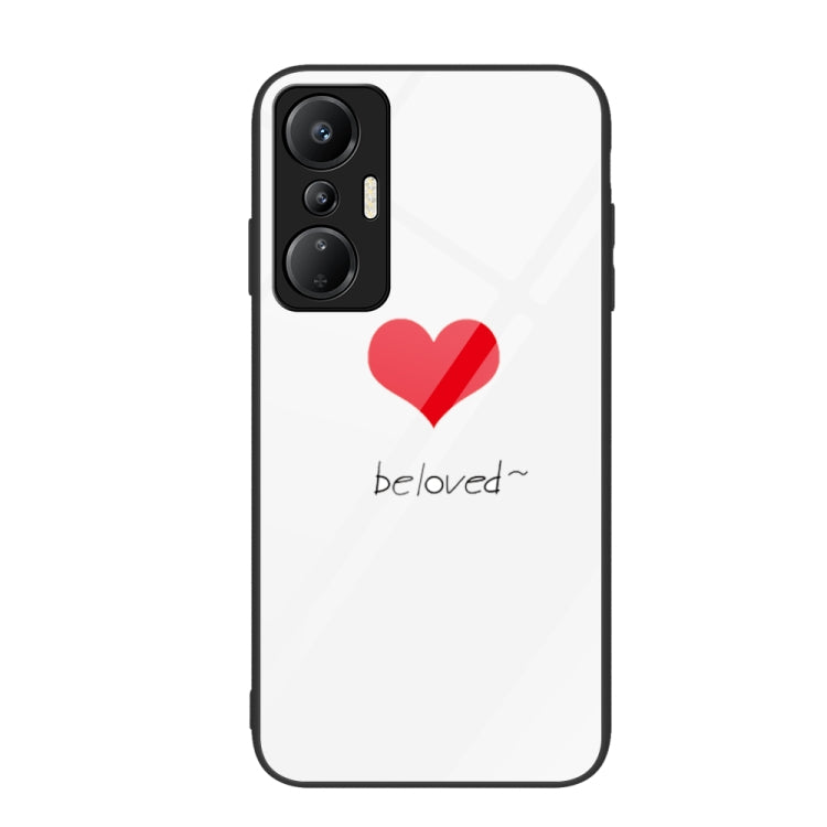 Painted glass phone case with red heart and 'beloved' word