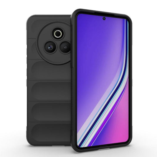 Black rugged phone case with TPU flannel backing, raised camera cutout
