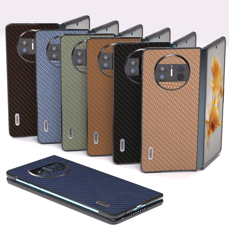 Carbon fiber texture protective phone case for Huawei Mate X3, assorted colors on display