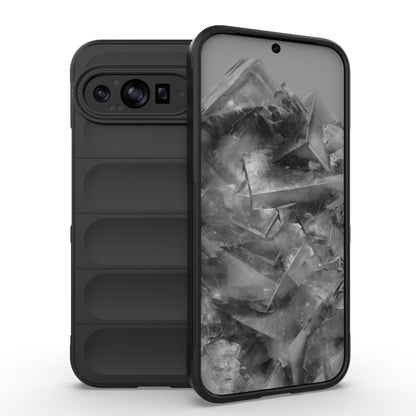 TPU + flannel phone case, black with abstract marble back, camera cutout, card slots