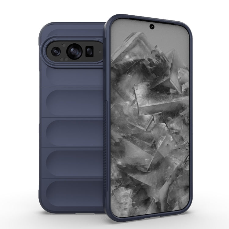 Navy TPU phone case with textured back flaps and camera cutouts for Pixel phone